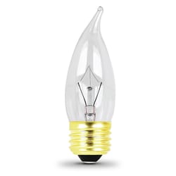Feit Electric 25 W Flame Tip Chandelier Incandescent Bulb E26 (Medium) Clear 2 pk