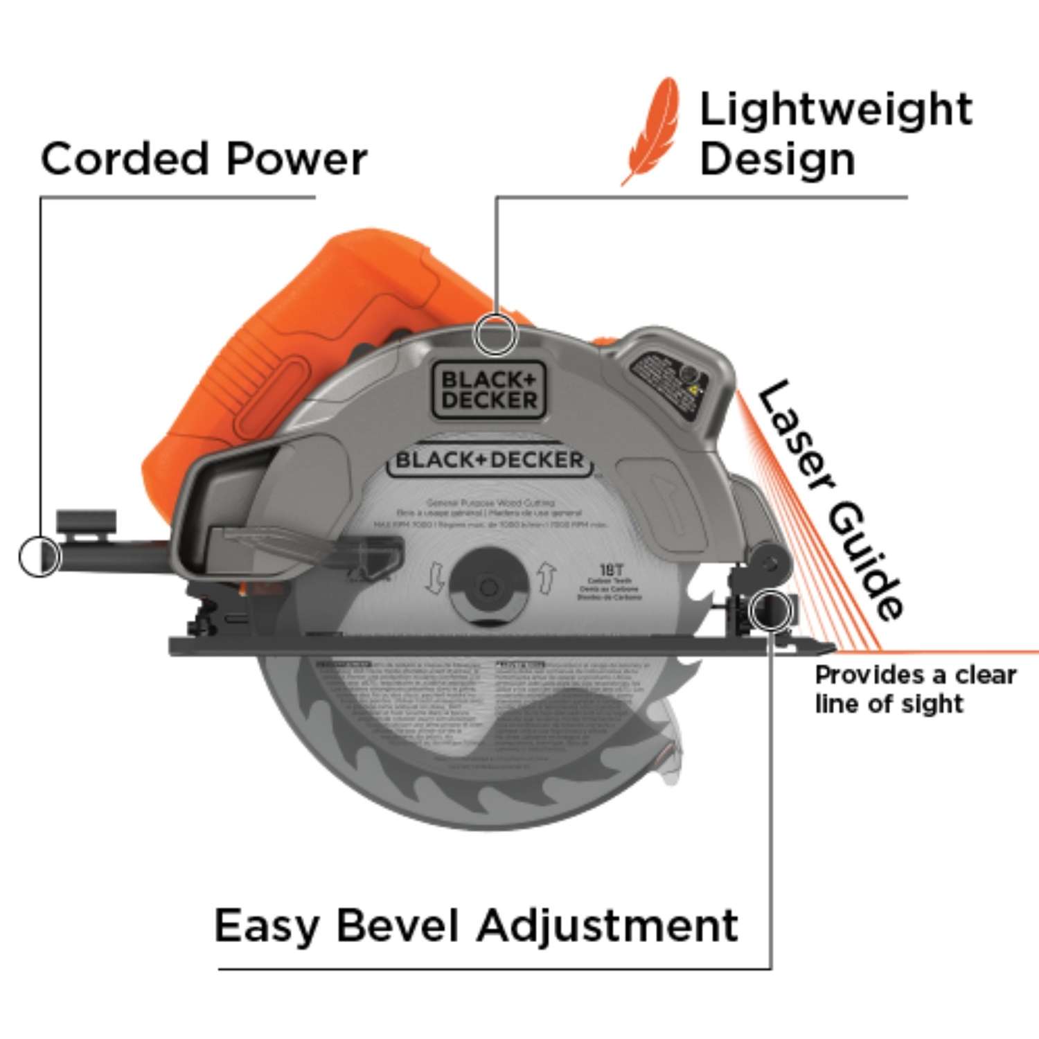 Black+Decker 13 amps 7-1/4 in. Corded Circular Saw with Laser Ace Hardware