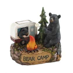 Zingz & Thingz Multicolored Polyresin 5 in. H X 5.25 in. L X 3.5 in. W Camping Bear Family Solar Sta