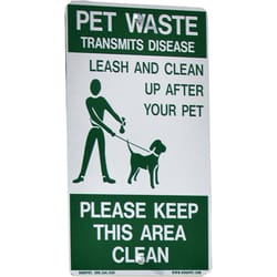 DogiPot English White Pet Sign 18 in. H X 12 in. W