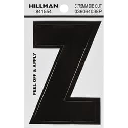 Hillman 3 in. Black Vinyl Self-Adhesive Letter Z 1 pc