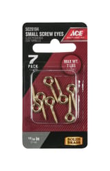 Ace 3/32 in. D X 13/16 in. L Polished Brass Screw Eye 7 lb. cap. 7 pk