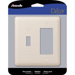 Amerelle Devon Light Almond 2 gang Stamped Steel Decorator/Toggle Wall Plate 1 pk