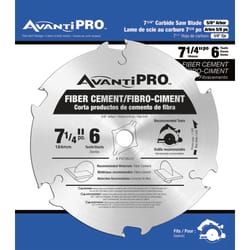 Avanti Pro 7-1/4 in. D X 5/8 in. Fiber Cement Carbide Circular Saw Blade 6 teeth 1 pk