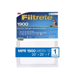 Filtrete 20 in. W X 25 in. H X 1 in. D Polypropylene 1900 MPR Pleated Air Filter 1 pk