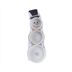 Decoris Tapasset White Snowman Table Decor 1.6 in.