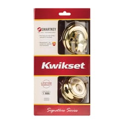 Kwikset SmartKey Polished Brass Metal Deadbolt