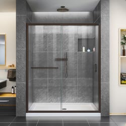 DreamLine Infinity-Z 72 in. H X 56-60 in. W Oil Rubbed Bronze Semi-Frameless Shower Door