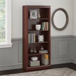 Bush Furniture Saratoga 71.65 in. H X 29.88 in. W X 12.60 in. D Harvest Cherry Particle Board Bookca