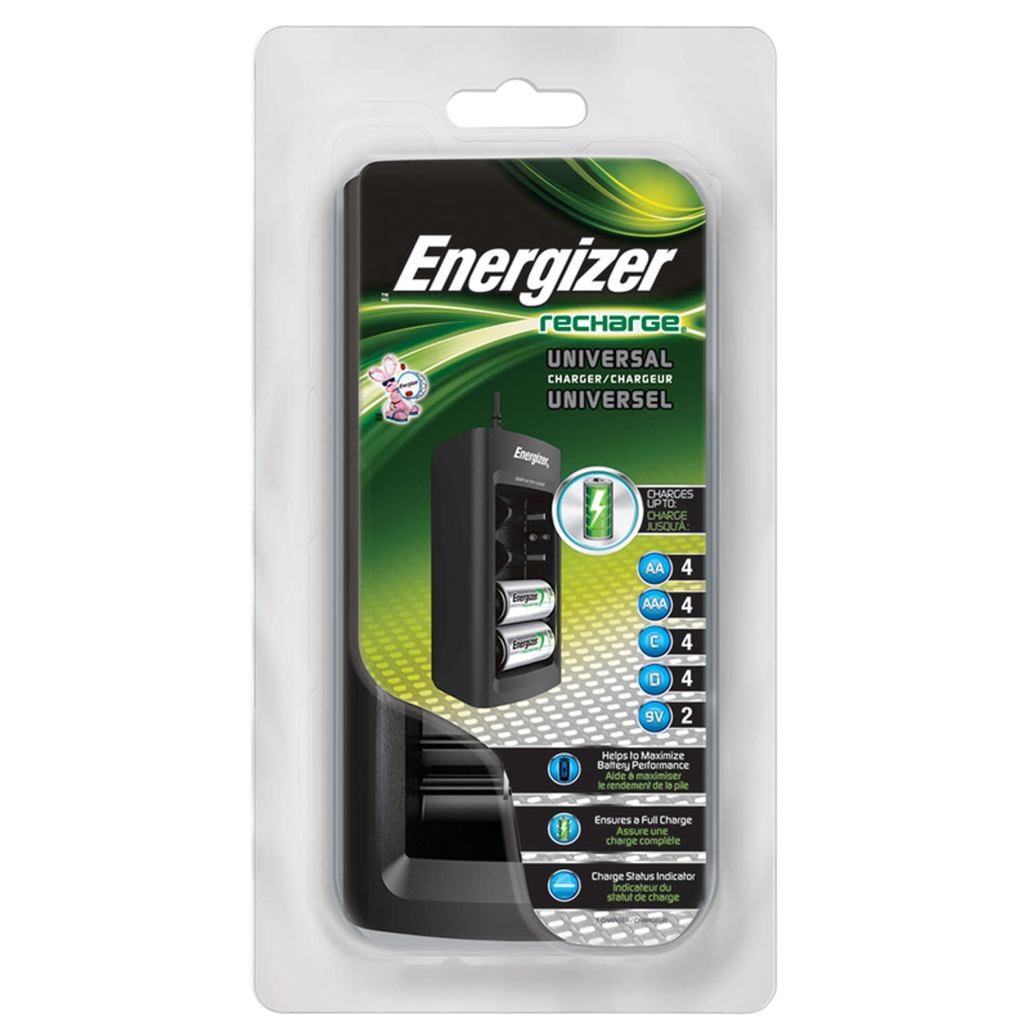 Energizer T43967 12V Universal Battery Charger Green & Silver 