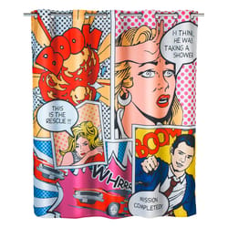 Wenko Anti-Mould 79 in. H X 71 in. W Pop Art Shower Curtain W/Hooks Polyester