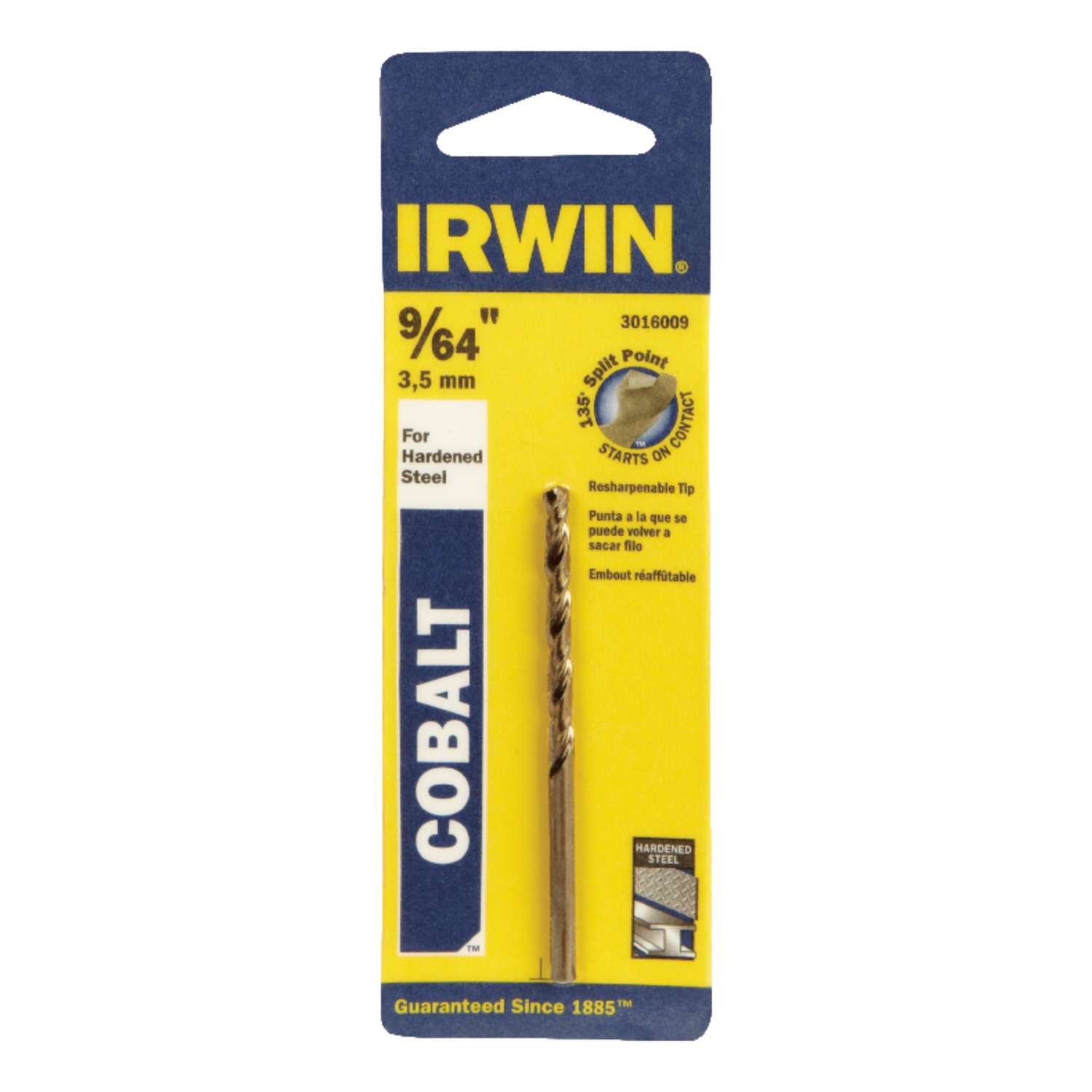 Irwin 9/64 in. x 27/8 in. L Cobalt Steel Drill Bit 1 pc. Ace Hardware