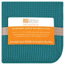 Mu Kitchen Blue Microfiber Waffle Weave Dish Cloth 3 pk