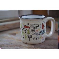 Camp Casual The Mug 15 oz Multicolored Ceramic Vintage RV Wanderlust White Mug 1 pc