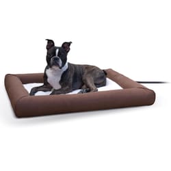 K&H Pet Prodcuts Lectro-Soft Brown Fleece Heated Pet Bed 26.5 in. W X 30.5 in. L