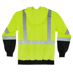 Ergodyne GloWear Reflective Black Front Hooded Safety Sweatshirt Lime M