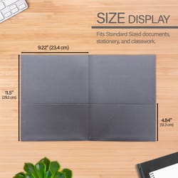 Bazic Products Premium 8.5 in. W X 11 in. L Black Two-Pocket Portfolio