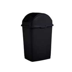 Superio Brand 10 L Black Plastic Slim Swing Trash Can