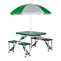 Stansport Plastic Green 33.5 in. Foldable Picnic Table Set