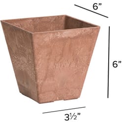 Novelty ArtStone 6 in. H X 5.9 in. W X 5.9 in. D Resin Ella Planter Rust