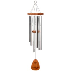 Wind River In Loving Memory Silver Aluminum/Wood 35 in. Wind Chime