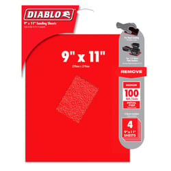 Diablo 9 in. L X 11 in. W 100 Grit Aluminum Oxide Sanding Sheet 4 pk