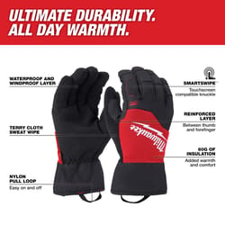 Milwaukee Unisex Indoor/Outdoor Winter Work Gloves Black/Red XL 1 pair