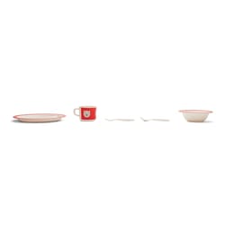 Red Rover Red Bamboo Polar Bear Dinnerware Set 5 pc