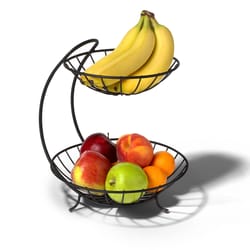 Spectrum Black Steel 2-Tier Fruit Bowl 1 pk