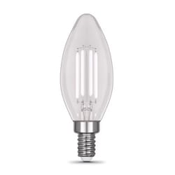 Feit White Filament BA10 E12 (Candelabra) Filament LED Bulb Daylight 60 Watt Equivalence 2 pk