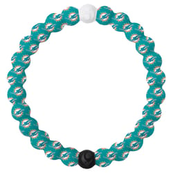 Lokai NFL Unisex Miami Dolphins Round Teal/White Bracelet Silicone Water Resistant Size 7