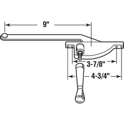 Prime-Line Die-Cast Gray Aluminum Right Single-Arm Casement Window Operator For Steel Framed Windows