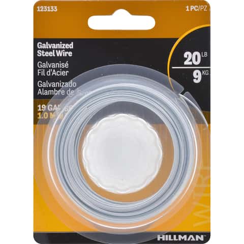 Hillman 50 ft. L Galvanized Steel 19 Ga. Wire Hillman 50 ft. L Galvanized Steel 19 Ga. Wire