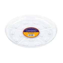 Down Under 14 in. D Plastic Plant Saucer Clear