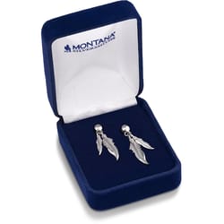 Montana Silversmiths Women's Nature's Halo Feather Silver Earrings