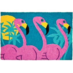 Jellybean 20 in. W X 30 in. L Multi-Color Tropical Flamingos Polyester Accent Rug