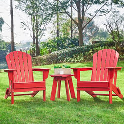 Glitzhome Red HDPE Frame Adirondack Chair