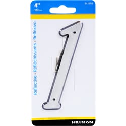 HILLMAN 4 in. Reflective Silver Plastic Nail-On Number 1 1 pc