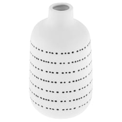 Karma Milo 5 in. H X 2.88 in. W X 2.88 in. L Black/White Ceramic Vase