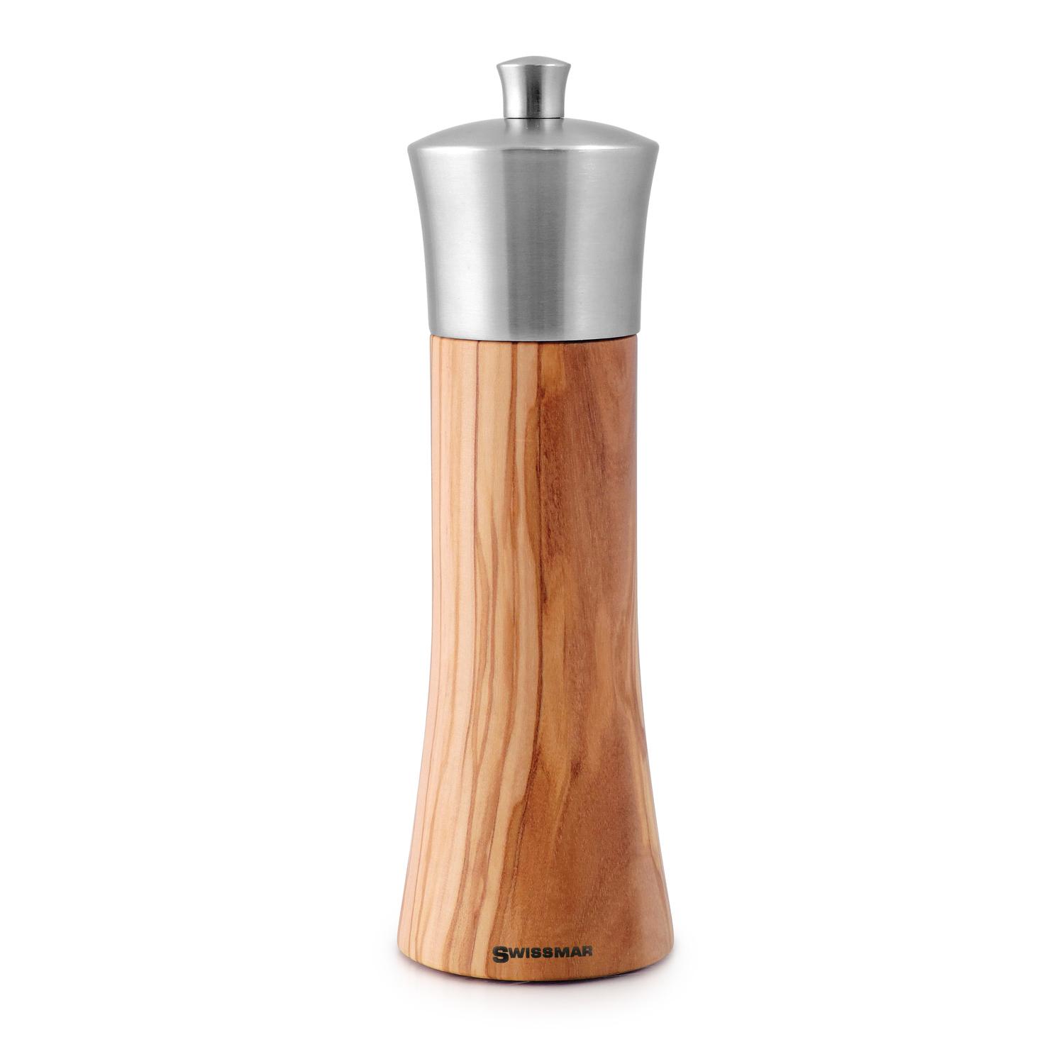 Swissmar Torre Brown/Silver Stainless Steel/Wood Salt Mill Sansujyuku sansujyuku.com