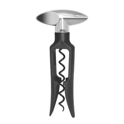 OGGI Black/Silver Plastic/Stainless Steel Twist & Pull Corkscrew