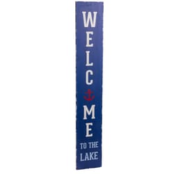 Pavilion We People Navy Blue Wood 48 in. H X 7.75 in. L X 0.5 in. W Anchor Porch Sign