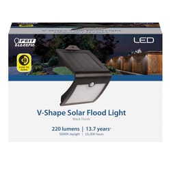 Feit LED Motion-Sensing Solar Powered LED Black Security Floodlight