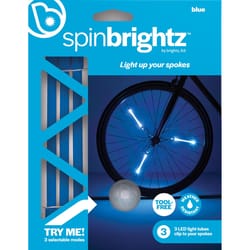 Brightz Spin Brightz Blue LED Bike Accessory ABS Plastics, Silicone/Rubber, Electronics 1 pk