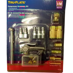 Tru-Flate Brass/Steel Air Coupler and Plug Set 1/4 in. Female 19 pc