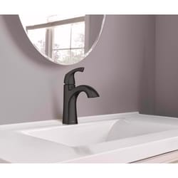 Moen Lindor Matte Black Modern Bathroom Faucet 4 in.