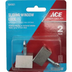 Ace Metallic Aluminum Sliding Window Lock 2 pk