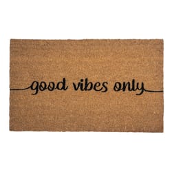 Entryways 17 in. W X 28 in. L Natural Good Vibes Only Coir Door Mat
