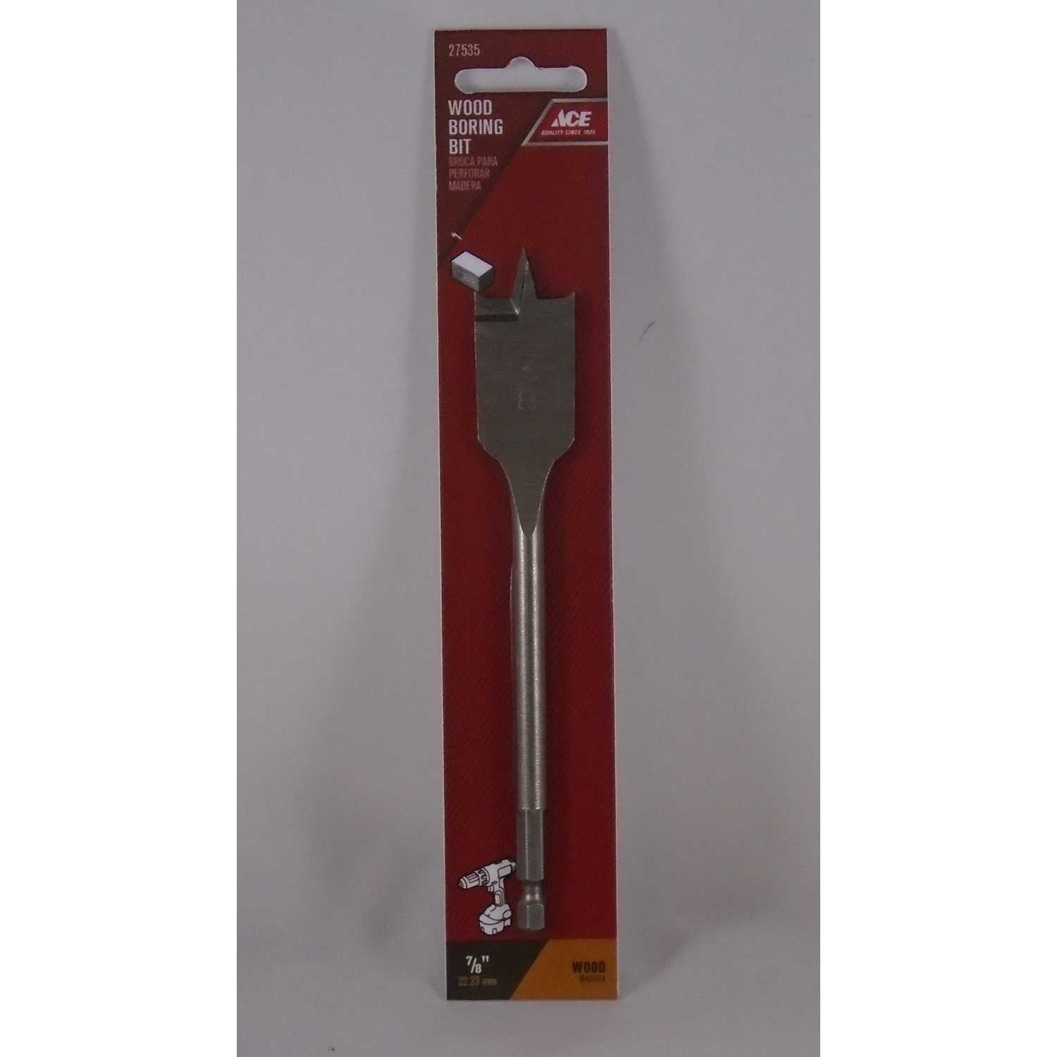 Ace 7/8 in. Dia. x 12 in. L Steel Wood Boring Bit 1 pc. Ace Hardware