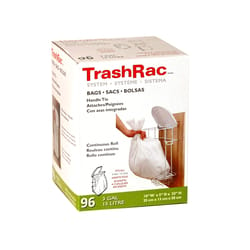 Trashrac 3 gal Trash Bags Handle Tie 96 pk 0.7 mil